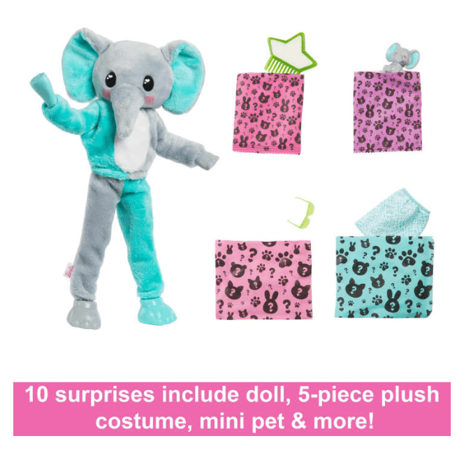 Barbie Cutie Reveal Jungle Series Elephant Doll HKP98 - Colorland Toys
