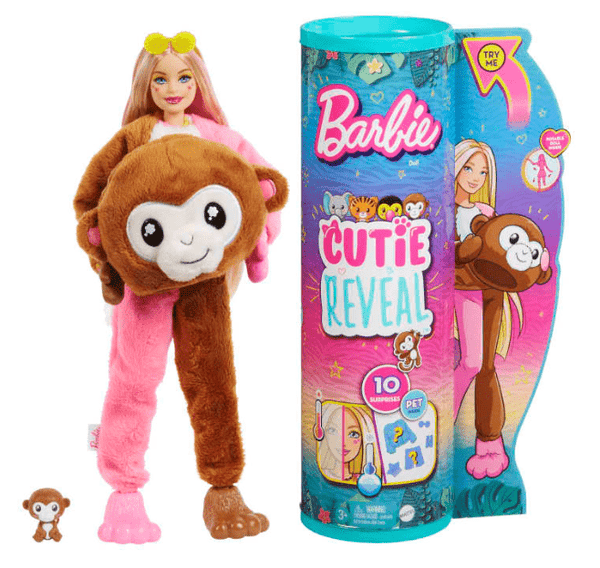 Barbie Cutie Reveal Jungle Series Monkey Doll HKR01