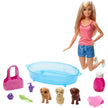 Barbie Doll Blonde and Playset with 3 Puppies and Accessories GDJ37