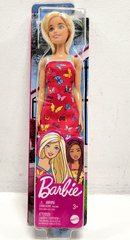Barbie Doll Blonde Hair Butterfly Print - Pink and Blue Dress HBV05/T7439 - Colorland Toys