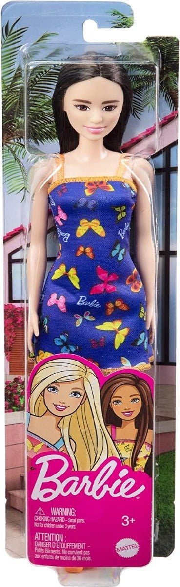 Barbie Doll Blue Butterfly Print - Orange and Blue Dress HBV06/T7439 - Colorland Toys