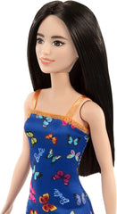 Barbie Doll Blue Butterfly Print - Orange and Blue Dress HBV06/T7439 - Colorland Toys