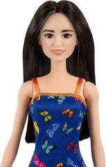 Barbie Doll Blue Butterfly Print - Orange and Blue Dress HBV06/T7439 - Colorland Toys