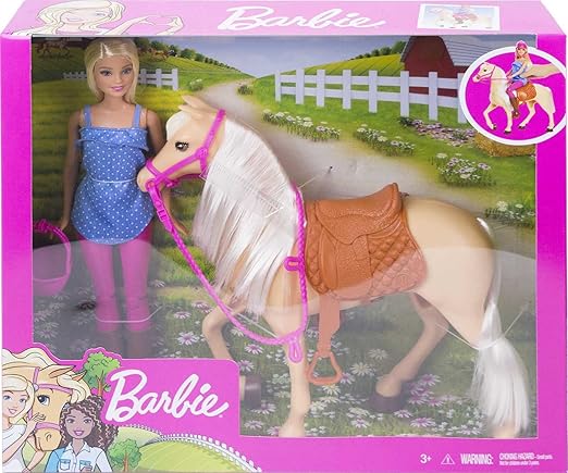 Barbie Doll & Horse Playset Blonde Hair FXH13 - Colorland Toys