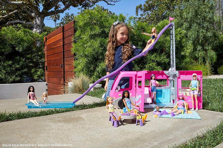 Barbie Dream camper Vehicle Playset 2022 60+ Pieces 2.5 Feet Tall with Rolling Wheels HCD46 — image 2