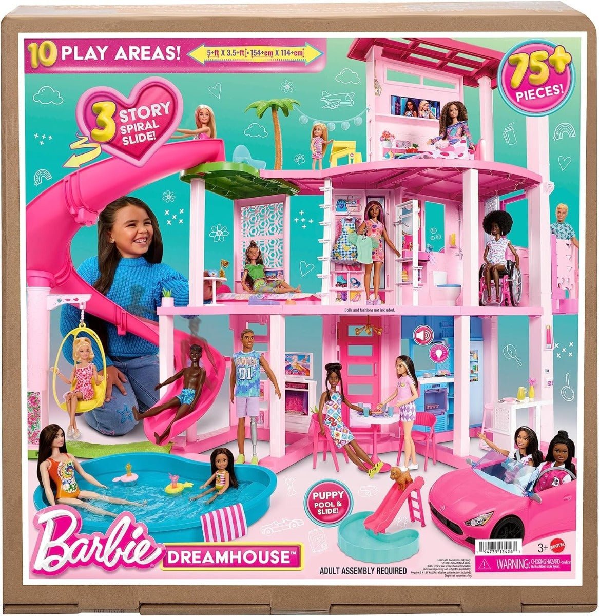 Barbie Dreamhouse Pool Party Doll House HMX10 - Colorland Toys