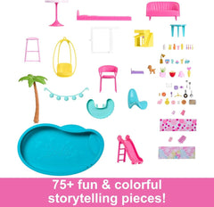 Barbie Dreamhouse Pool Party Doll House HMX10 - Colorland Toys