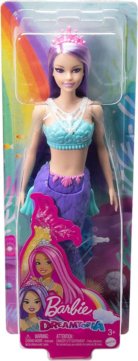 Barbie Dreamtopia Mermaid with Blue Top Purple Hair HGR10 - Colorland Toys