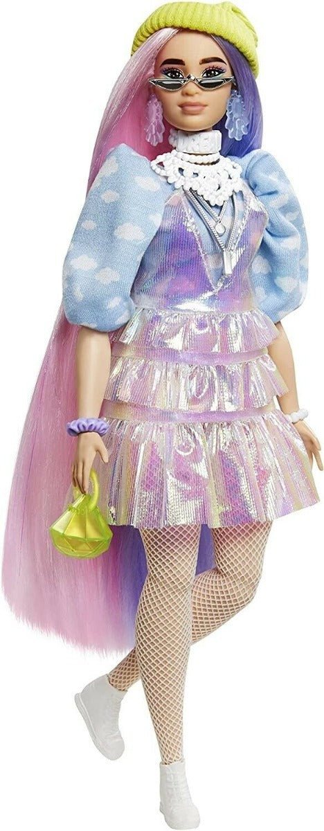 Barbie Extra Doll 2 in Shimmery Look with Pet Puppy GVR05 - Colorland Toys
