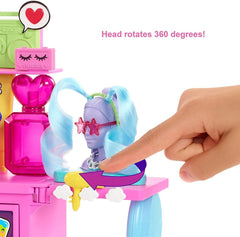 Barbie Extra Doll & Vanity Playset with Exclusive Doll and Pet Puppy GYJ70 - Colorland Toys