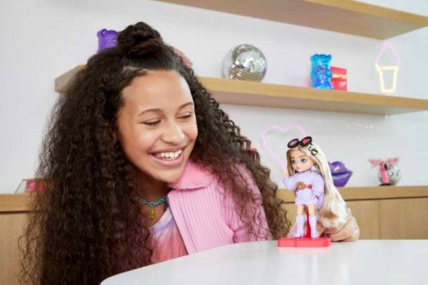 Barbie Extra Minis Doll Purple Outfit Accessories Long Blonde Hair HGP66 — image 1