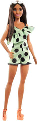 Barbie Fashionista Brunette with Lime Green Polka Dots Romper HJR99 - Colorland Toys