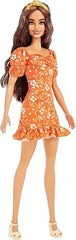 Barbie Fashionista Doll with Orange Floral Dress FBR37/HBV16 - Colorland Toys