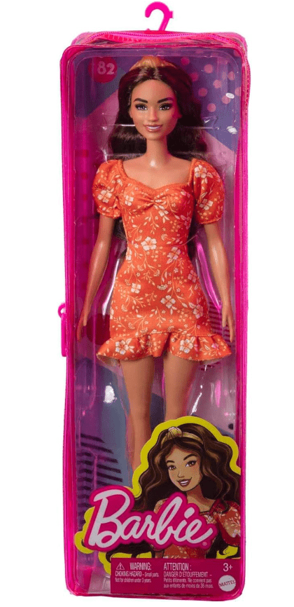 Barbie Fashionista Doll with Orange Floral Dress FBR37/HBV16 - Colorland Toys