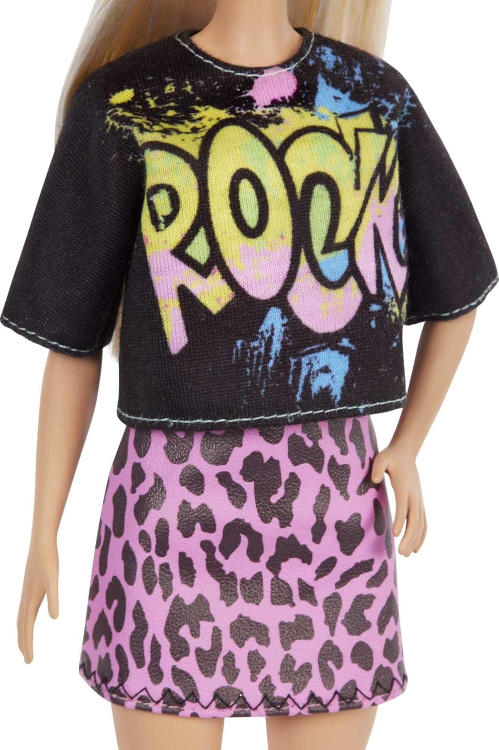 Barbie Fashionistas Doll Blonde with Pink Zebra Print Skirt FBR37 — image 3