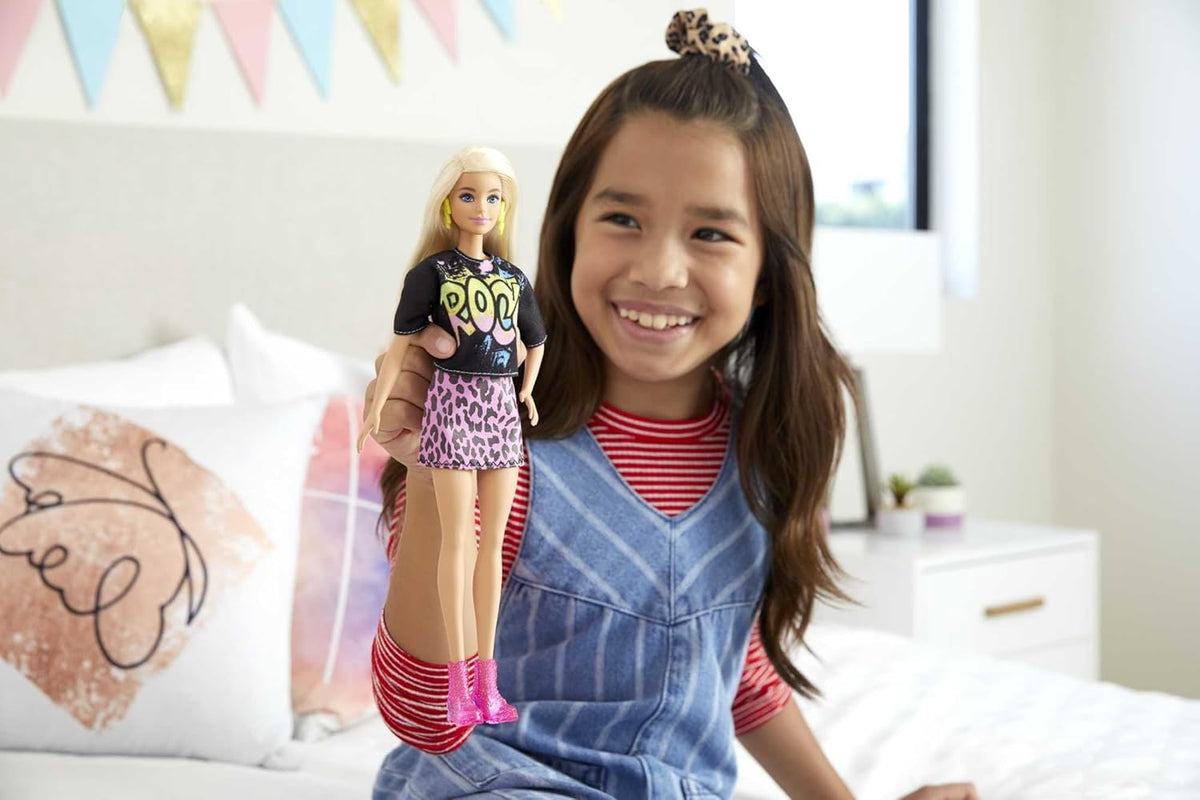 Barbie Fashionistas Doll Blonde with Pink Zebra Print Skirt FBR37 — image 4
