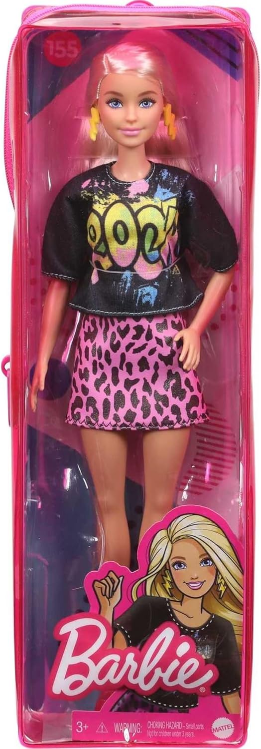 Barbie Fashionistas Doll Blonde with Pink Zebra Print Skirt FBR37 — image 1