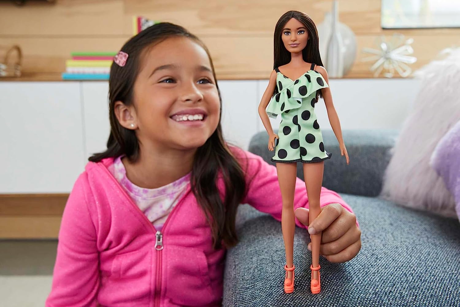 Barbie Fashionistas Doll - Lime Green Polka Dots HPF76 - Colorland Toys