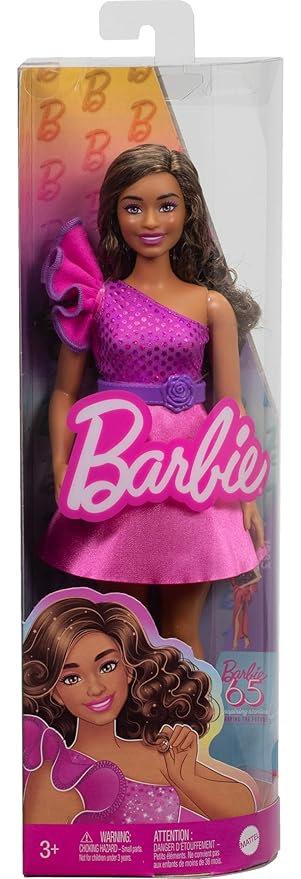 Barbie Fashionistas Doll With Brown Hair And Pink Sparkly Dress — image 1