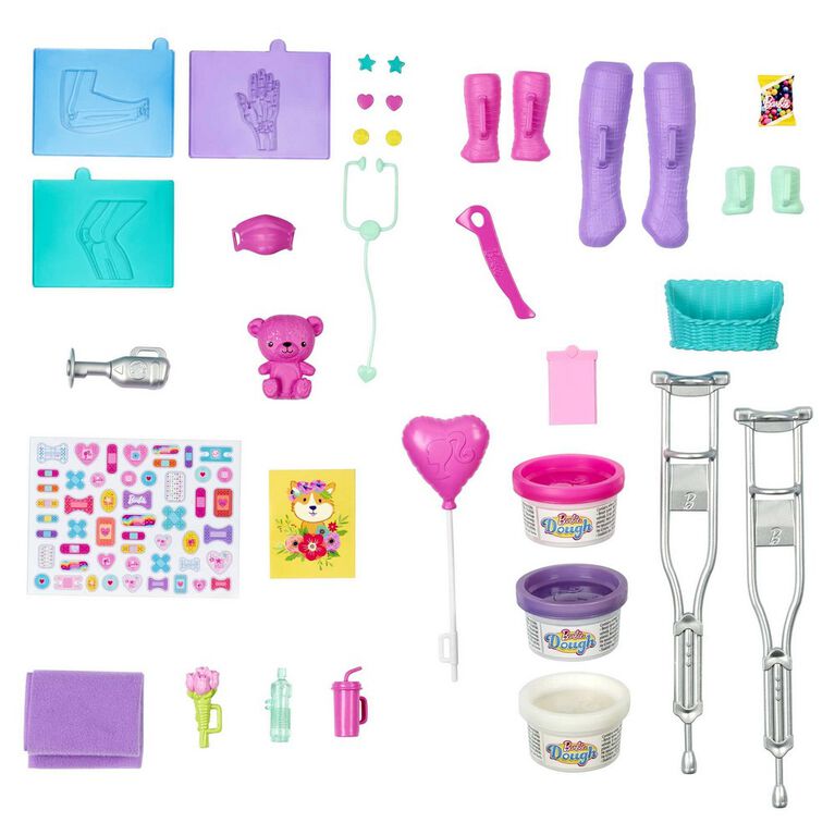 Barbie Fast Cast Clinic Playset with Brunette Barbie Doctor Doll GTN61 - Colorland Toys