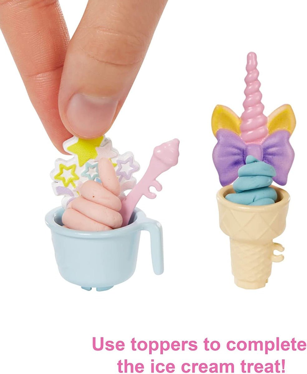 Barbie Ice Cream Shop Playset with Blonde Doll 12inch HCN46 - Colorland Toys