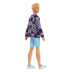 Barbie Ken Fashionista Doll Checkered Purple and Black HBV25 - Colorland Toys