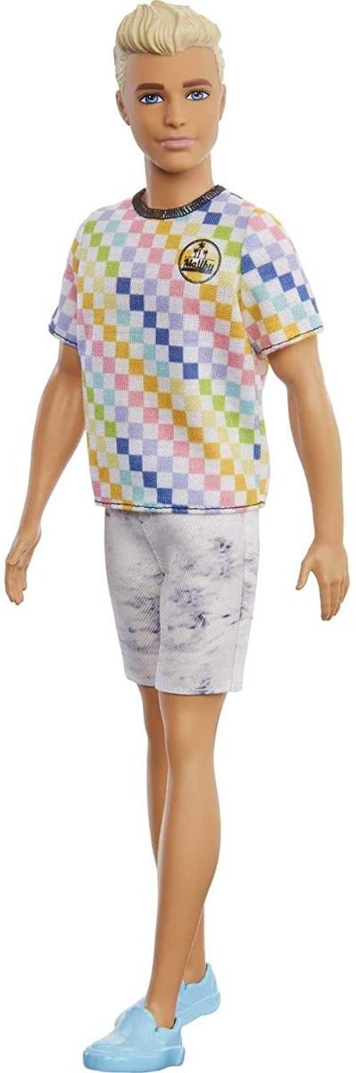 Barbie Ken Fashionistas Doll Checkered Shirt GRB90 - Colorland Toys