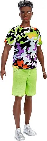 Barbie Ken Fashionistas Doll with Camo Print Shirt DWK44/HBV23/DTF82 - Colorland Toys