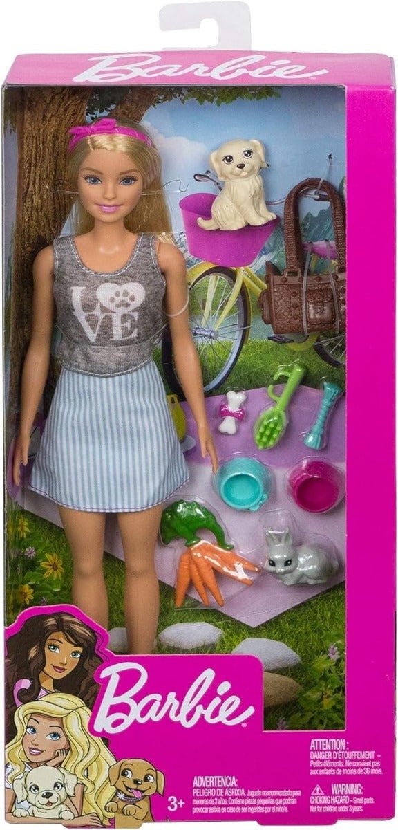 Barbie Loves Pets Doll with Puppy & Bunny Playset FPR48 - Colorland Toys