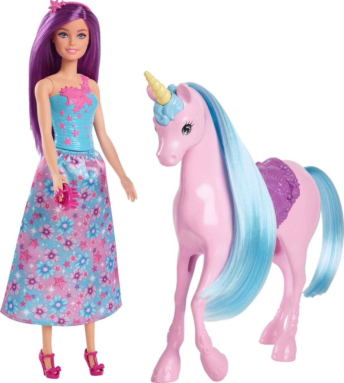 Barbie Mattel Doll & Unicorn Fantasy Playset – Magical Adventure Toy - Colorland Toys