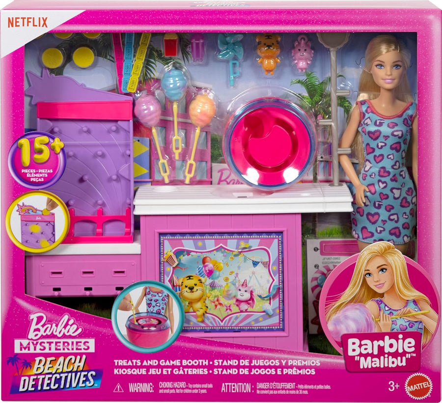 Barbie Mysteries: Beach Detectives Malibu Doll & Cotton Candy Booth Set — image 6