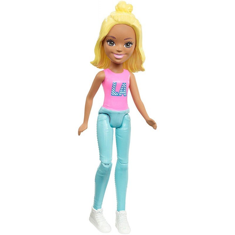 Barbie on the Go Fashion Doll with Pink LA Shirt FHV55 — image 1