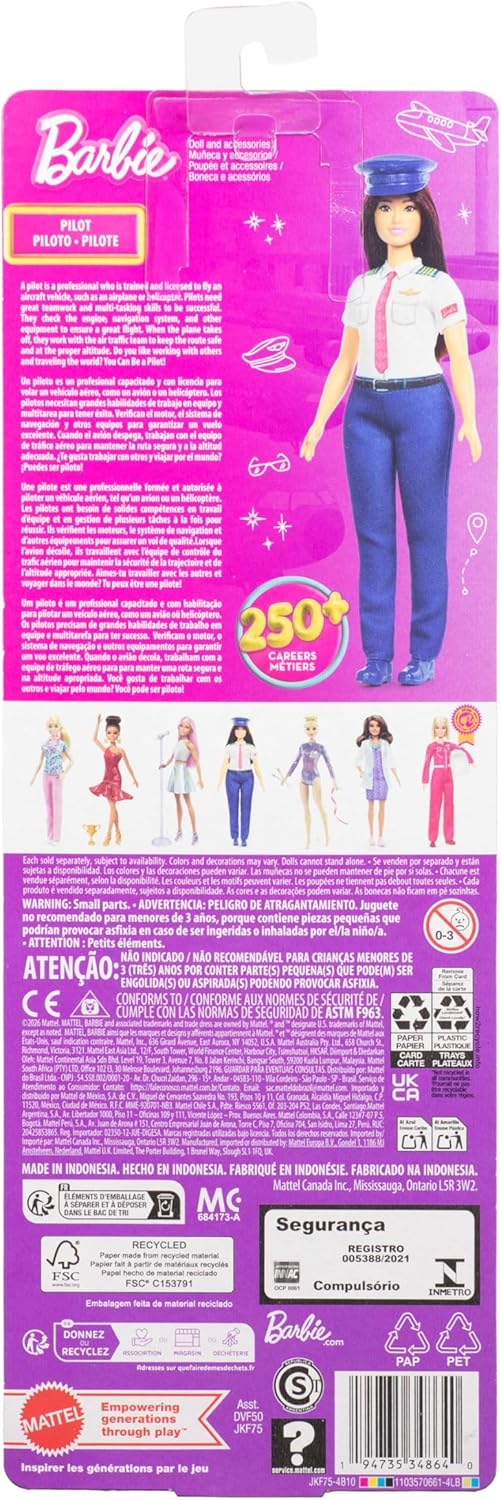 Barbie Pilot Pretend Play Doll House Doll Ages 3+ Blue JKF75 — image 5
