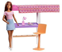 Barbie Room & Doll Playset Loft Bed DVX51 - Colorland Toys