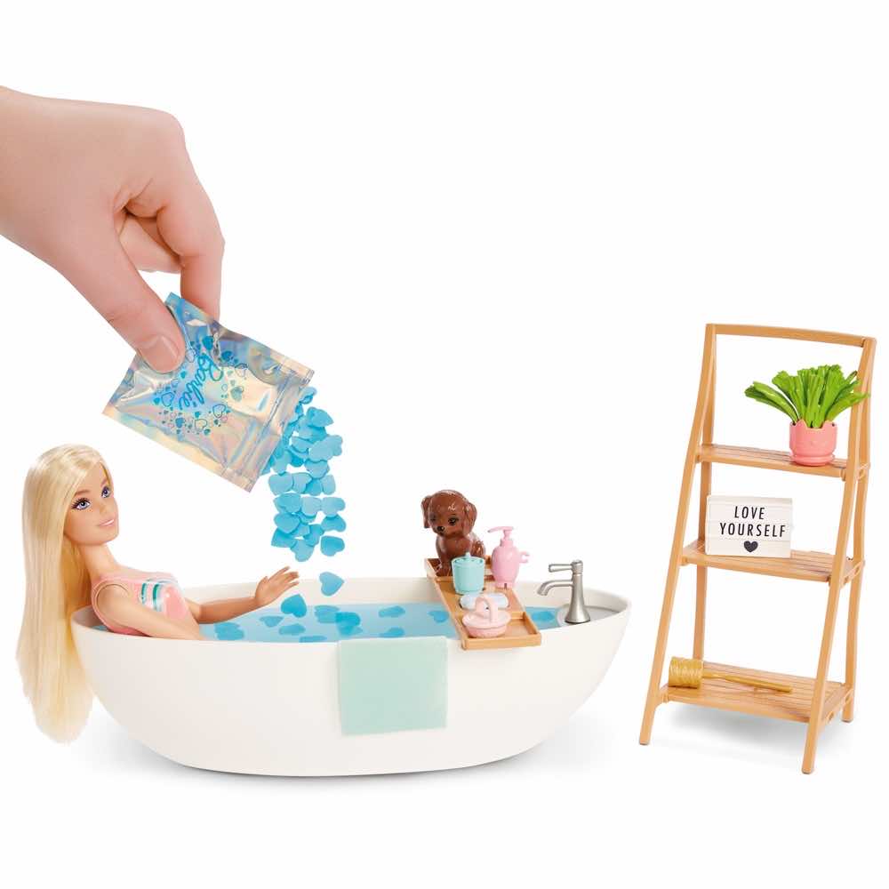 Barbie Self Care Soap Confetti Bath Playset Blonde HKT92 - Colorland Toys