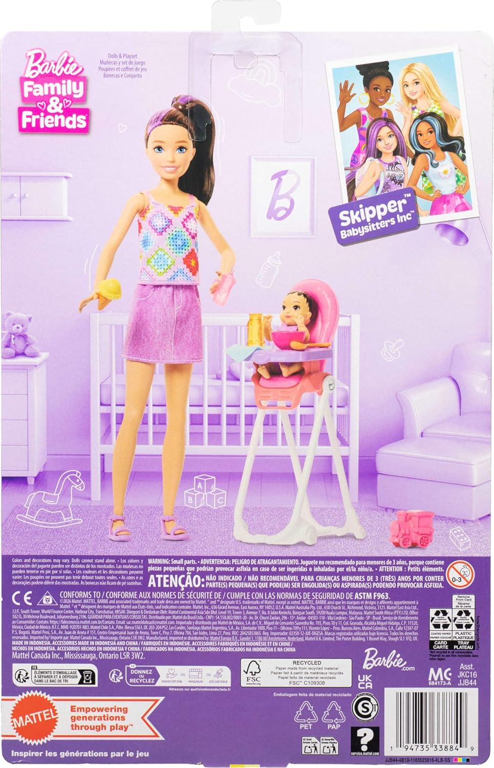 Barbie Skipper Babysitter Original Blond Baby JJB44 — image 2
