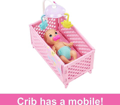 Barbie Skipper Babysitters Doll and Playset - Sleepy Baby Skipper HJY33 - Colorland Toys