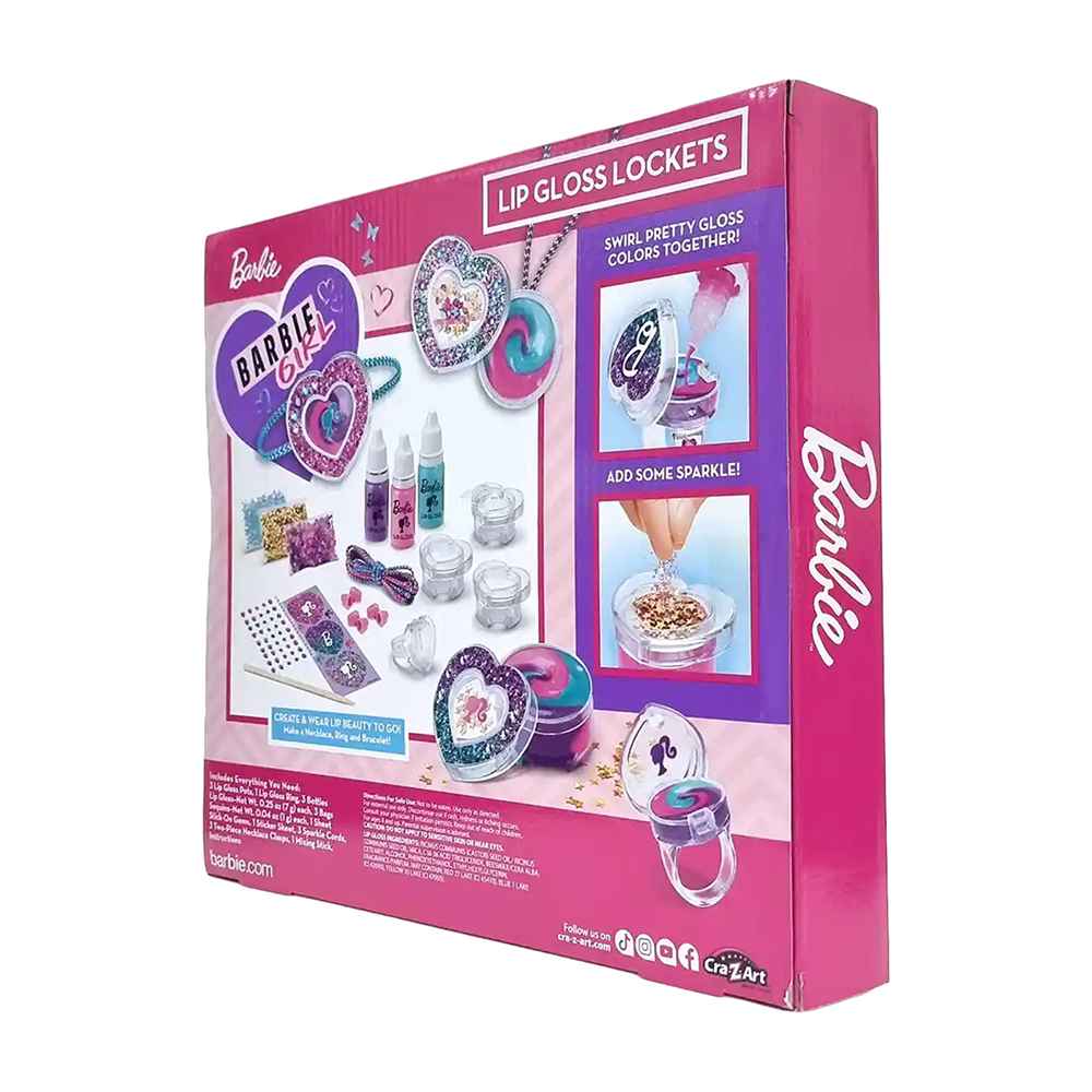 Barbie Sparkling Sweet Heart Lip Gloss Lockets - Colorland Toys