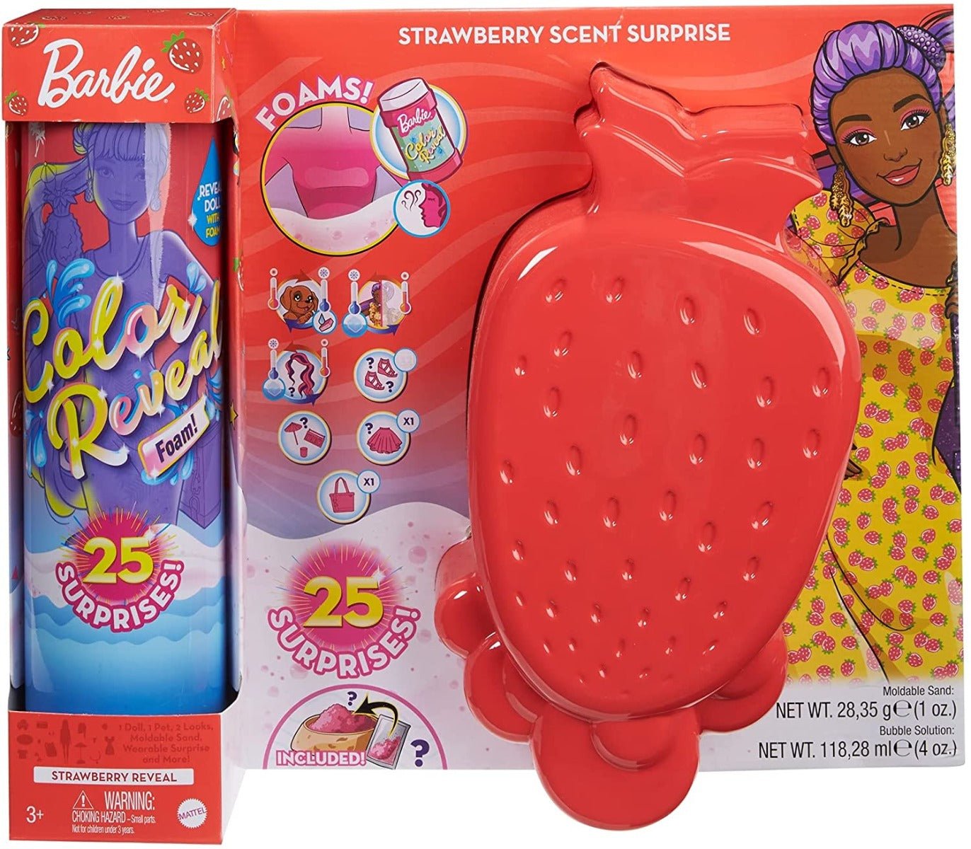 Barbie Ultimate Color Reveal Foam Doll - Strawberry Scent GTR91 - Colorland Toys