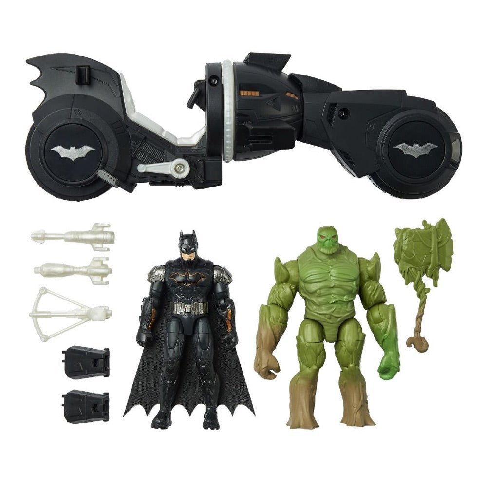 Batman DC Batman vs Swamp Thing Figure Battle Pack with Armory Attack Batcycle 6064766 - Colorland Toys