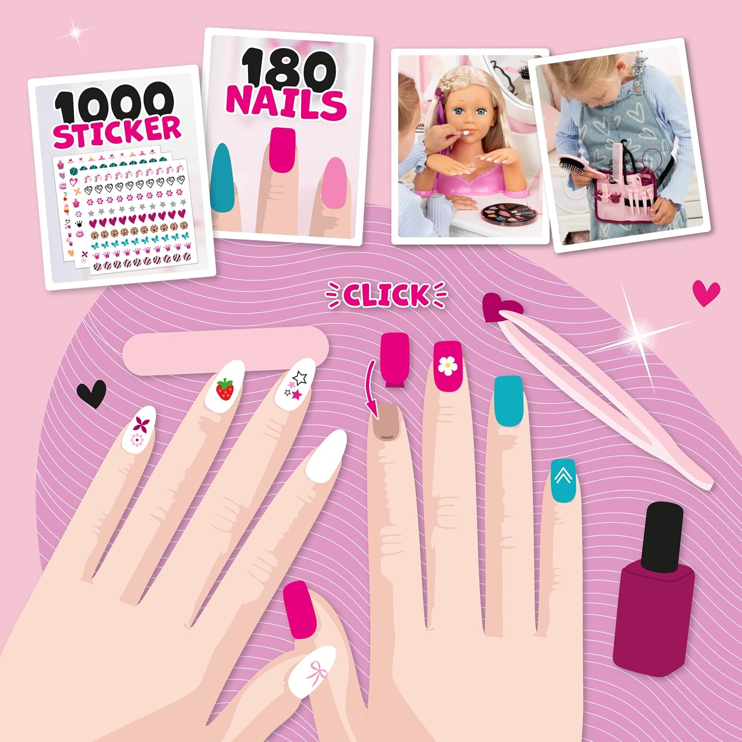 Bayer Charlene Super Model Magic Nails Styling Head 90090AA - Colorland Toys