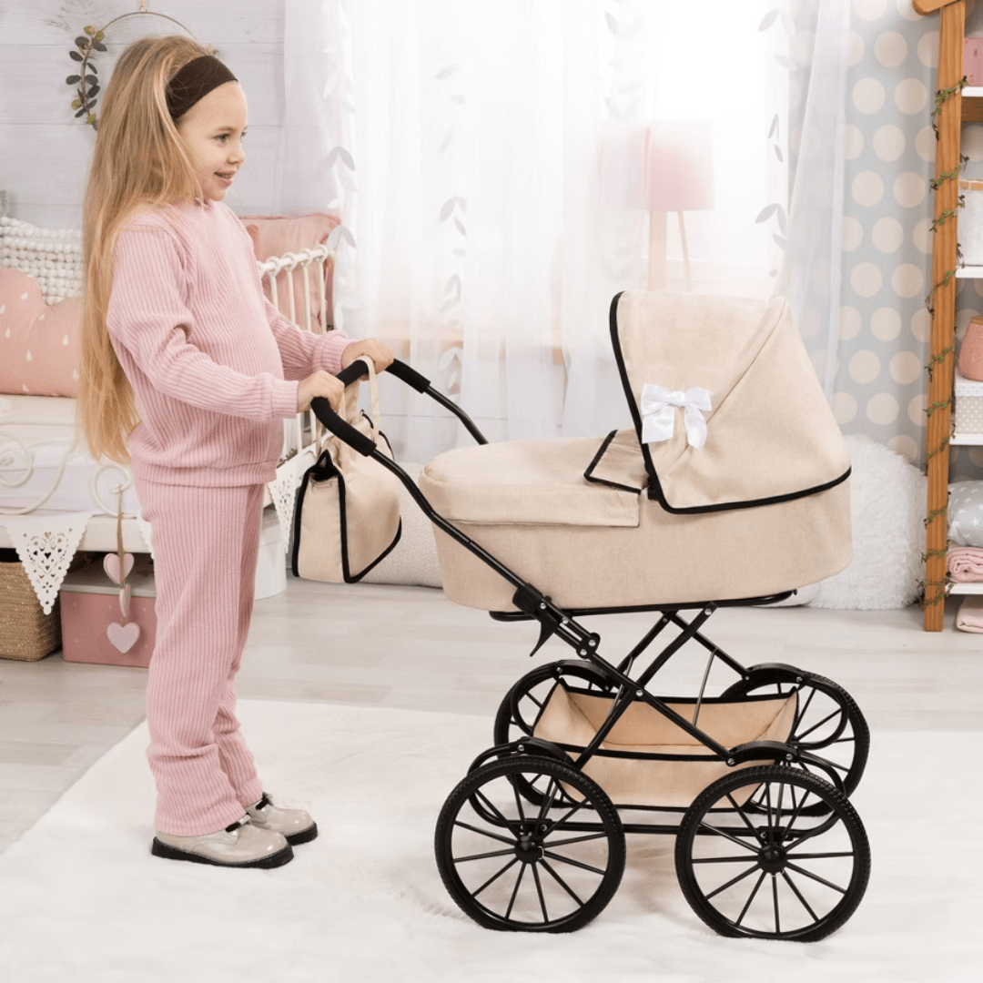 Bayer Design Doll Pram Classic - Beige & Black — image 2