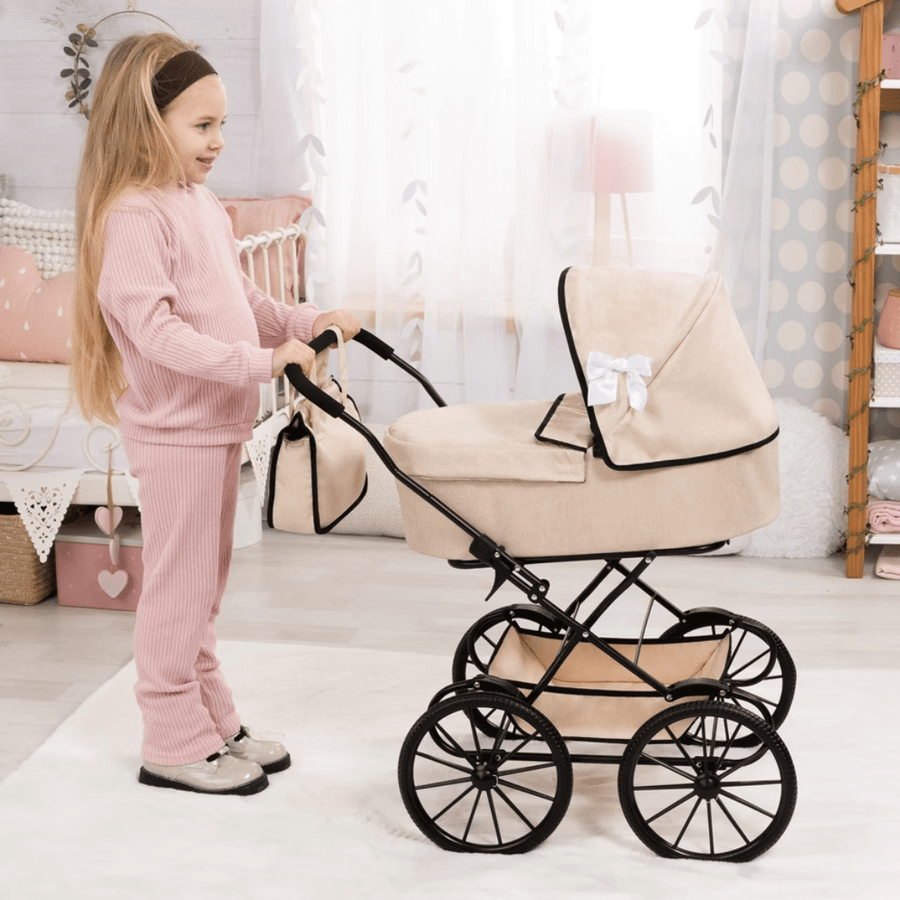Bayer Design Doll Pram Classic - Beige & Black — image 2