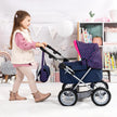 Bayer Design Dolls Pram Trendy - Blue with Pink Hearts, Unicorn