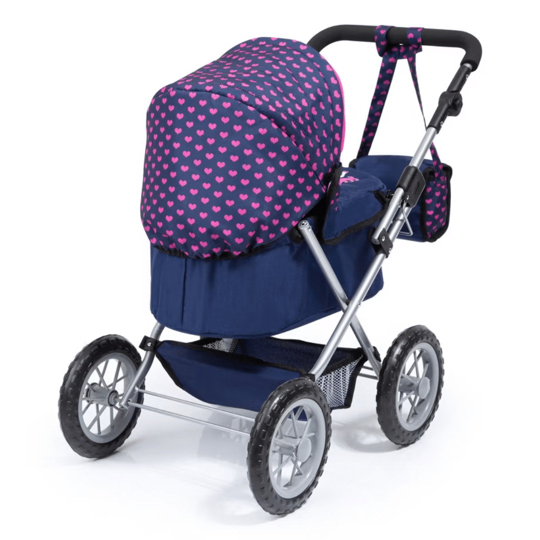 Bayer Design Dolls Pram Trendy - Blue with Pink Hearts, Unicorn — image 3