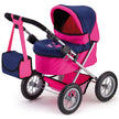 Bayer Design Dolls Pram Trendy - Hot Pink and Navy Blue, Butterfly
