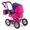 Bayer Design Dolls Pram Trendy - Hot Pink and Navy Blue, Butterfly