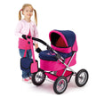 Bayer Design Dolls Pram Trendy - Hot Pink and Navy Blue, Butterfly