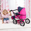 Bayer Design Dolls Pram Trendy - Hot Pink and Navy Blue, Butterfly