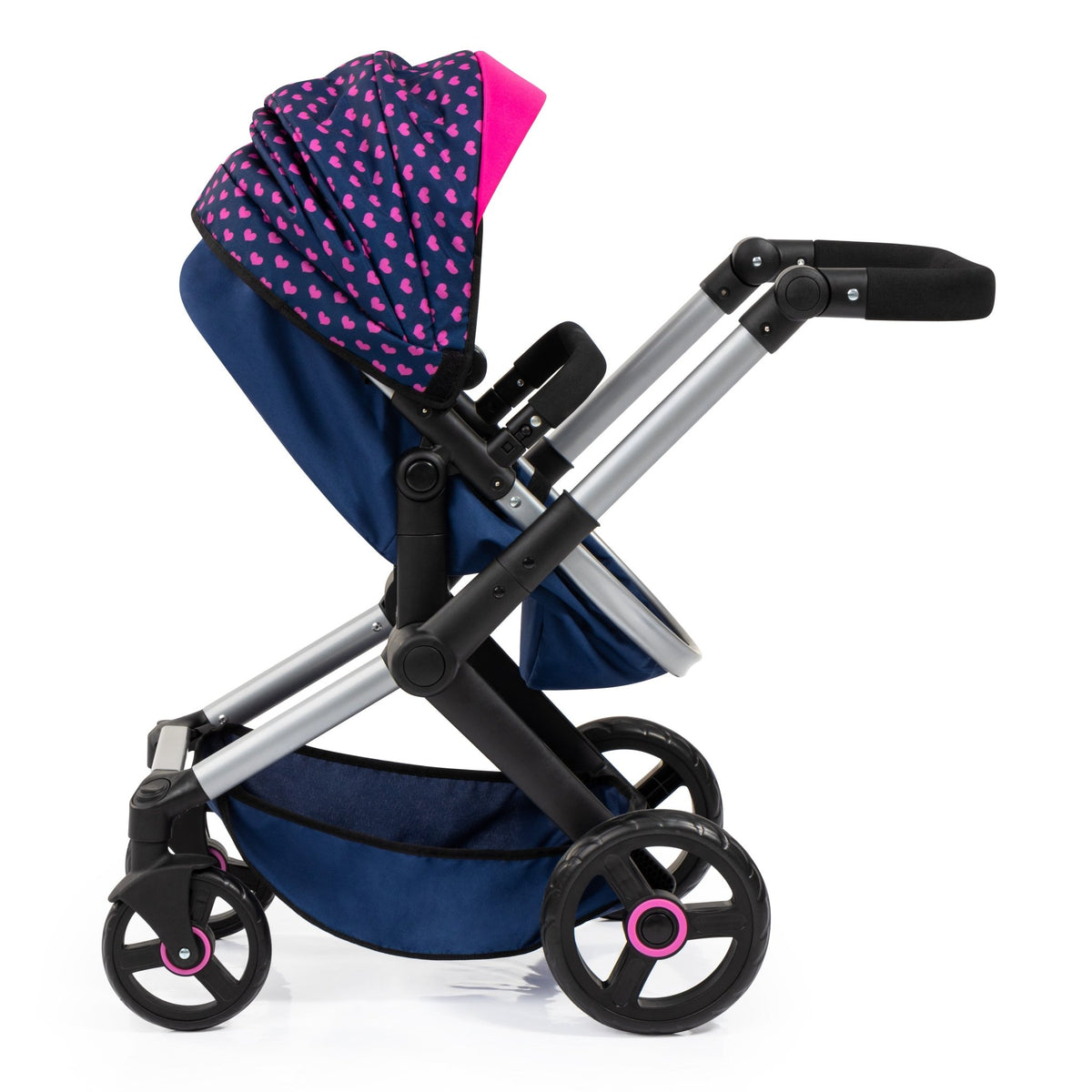 Bayer Design Dolls Pram XEO - Blue with Pink Hearts, Unicorn — image 7